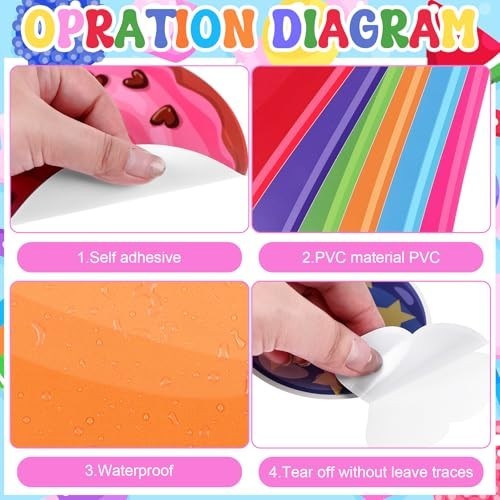 46Pcs Colorful Candyland Floor Stickers – Party Decor, Hallway Runner, Trunk or