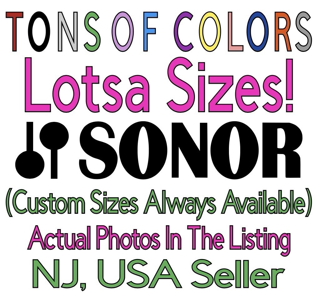 SONOR Drums Logo Die Cut Vinyl Decal LARGER Sizes For Kick Resonant Head
