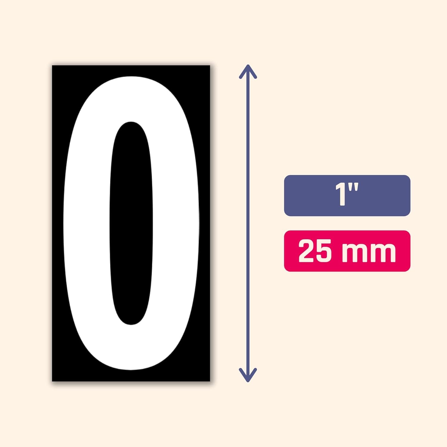 600 Pieces, 1" – Vinyl Number Stickers, Waterproof 1 x 0.5 inch White Numbers