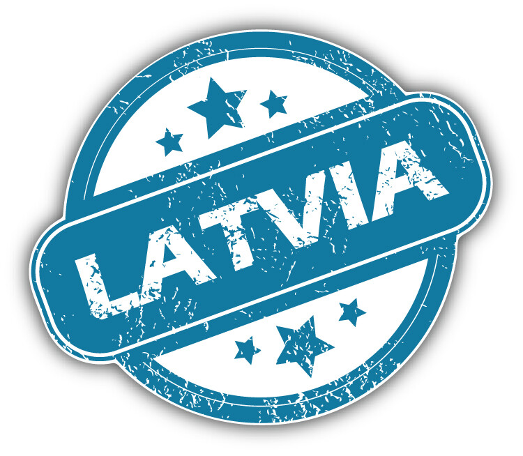 Latvia Grunge Stamp Car Bumper Sticker Decal