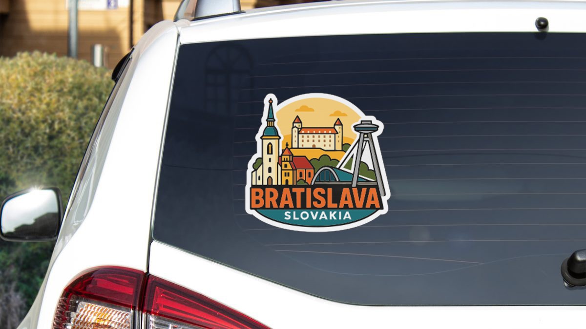 Bratislava Slovakia Sticker Decal Vinyl Die-Cut City Skyline Landmark Design