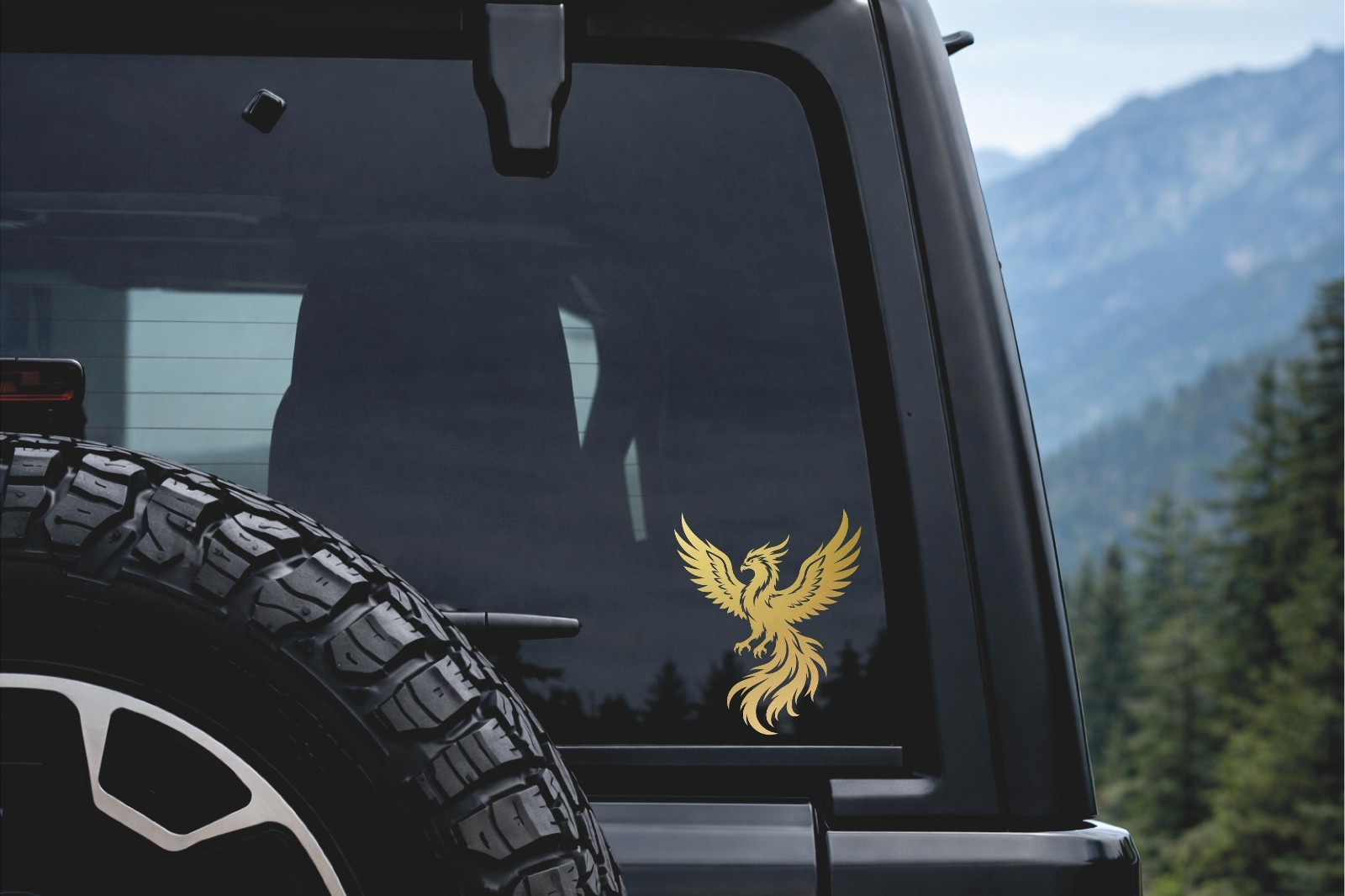 Detailed Phoenix Vinyl Decal Mythical Bird Window Sticker