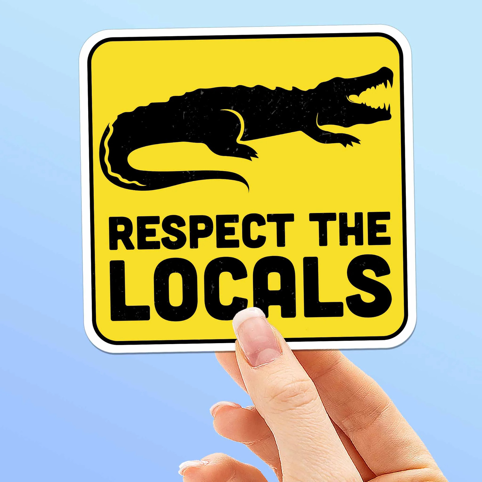 Respect the Locals Gator Sticker – Funny Alligator Nature Decal