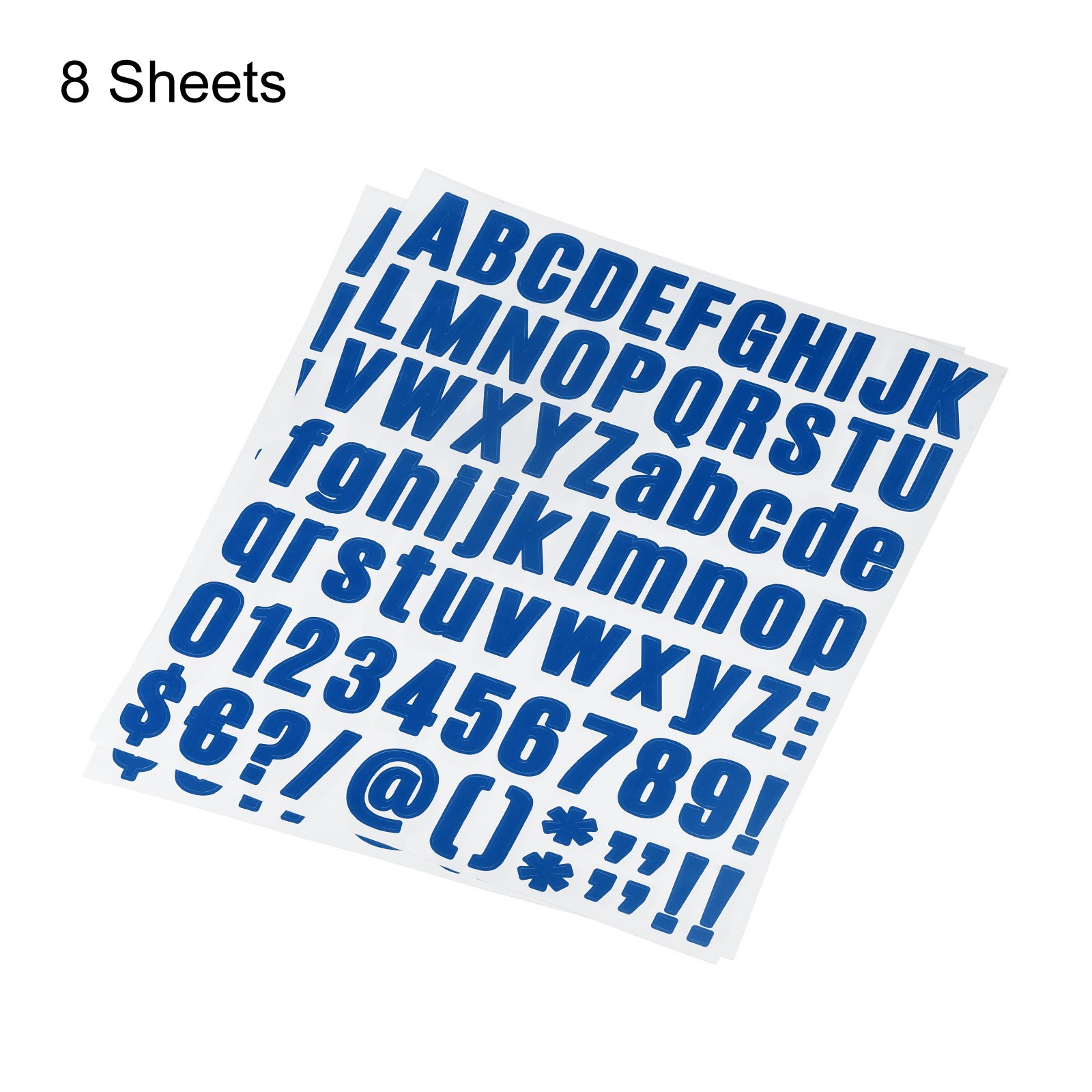 648Pcs Letter Number Stickers Kit 1" Vinyl Self Adhesive Waterproof Dark Blue