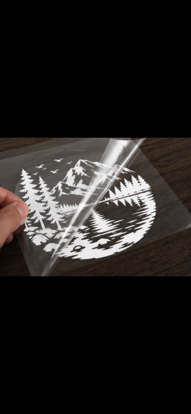 Mountain Lake Vinyl Decal 8×8 Truck SUV Window Sticker Outdoor Nature