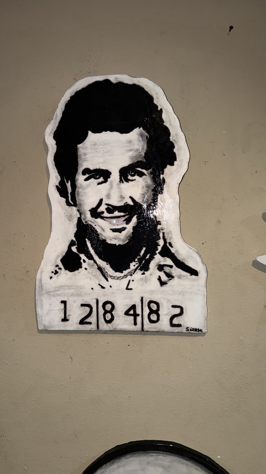 "Pablo Escobar" Black & White Hand painted by sizzle.