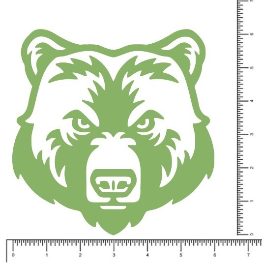 Bear Face 6" x 6" Vinyl Die Cut Decal, Waterproof, Durable Outdoor