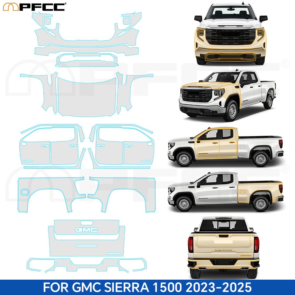 Full Car For GMC Sierra 1500 2023-2025 Precut Paint Protection Film 8.5Mil PPF