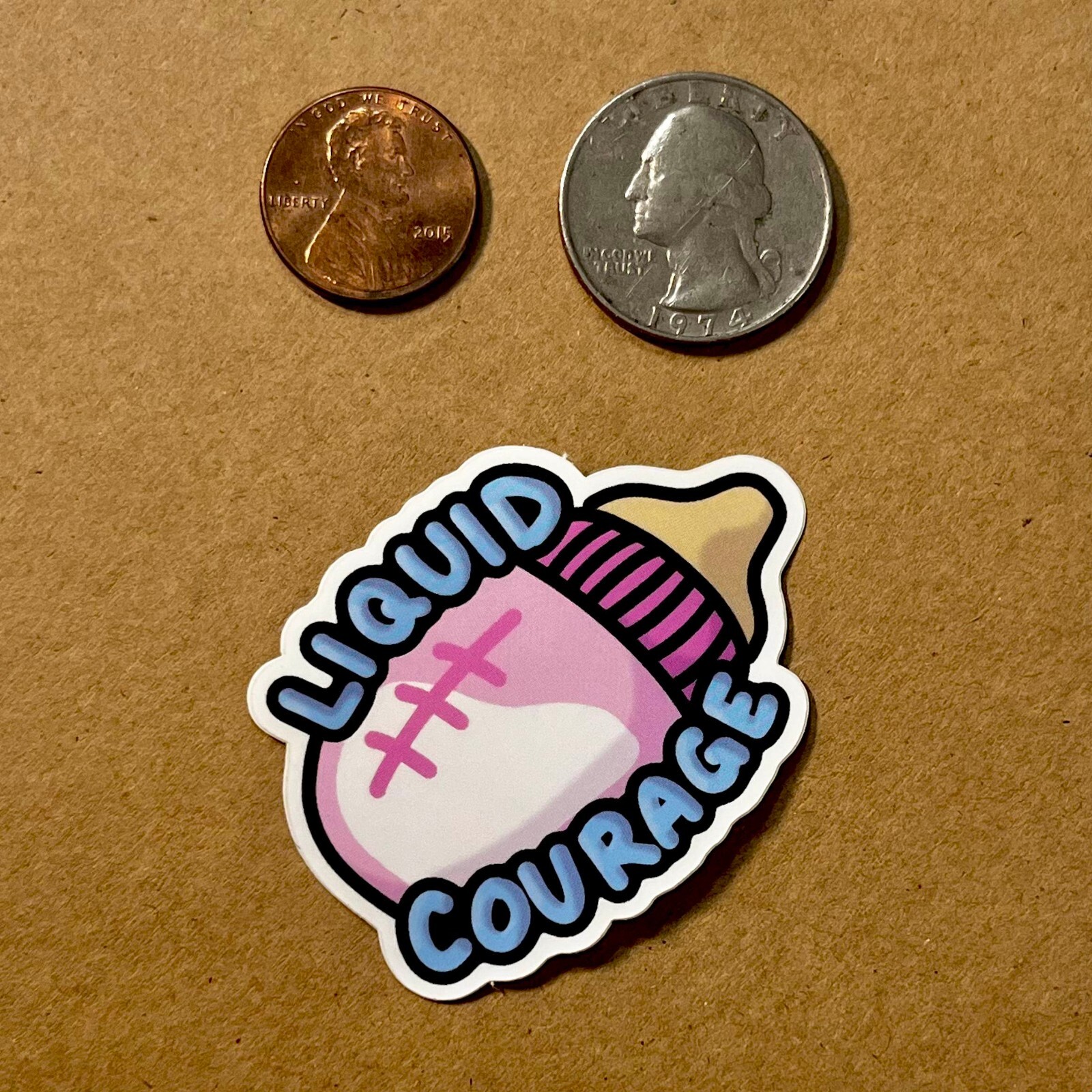 LIQUID COURAGE Sticker Baby Bottle Waterproof Durable Matte Decal Hand-Drawn