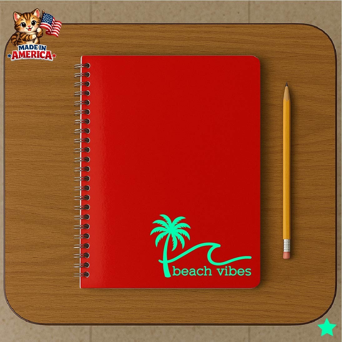 Beach Vibes Decal Sticker Palm Tree Summer Vacation Ocean Life Sand Sun Salt Air