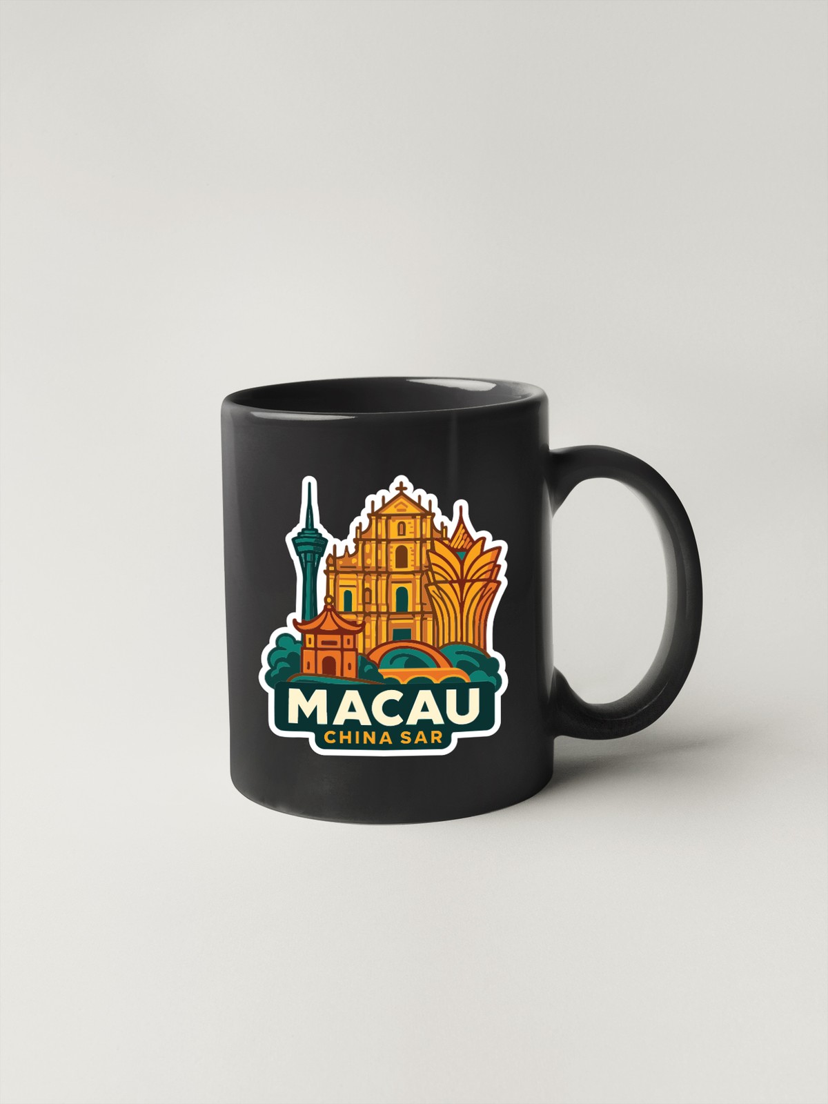 Macau China Sticker Decal Vinyl Die-Cut City Skyline Landmark Design
