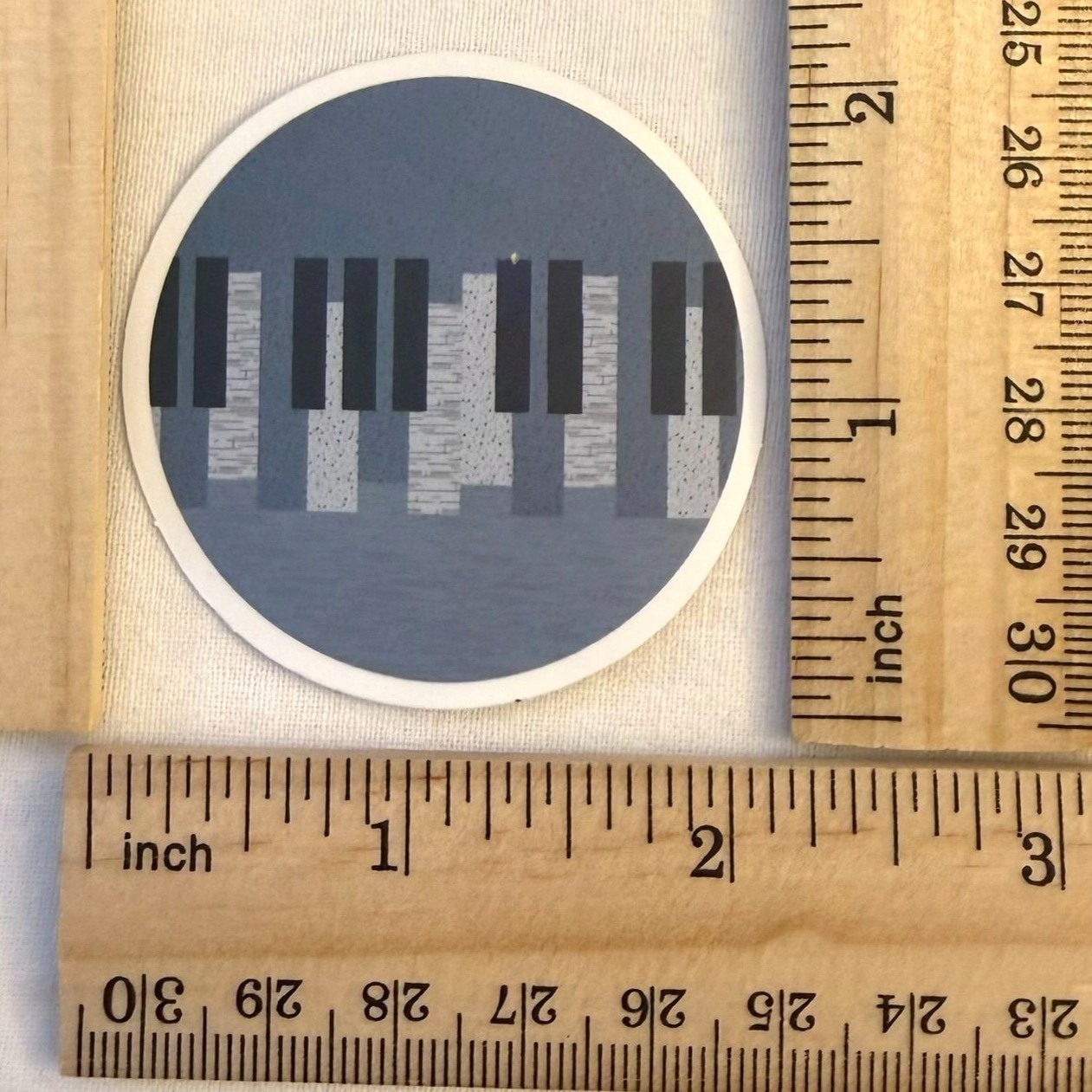 Abstract Piano Keys 2in Vinyl Sticker Music Circle No79