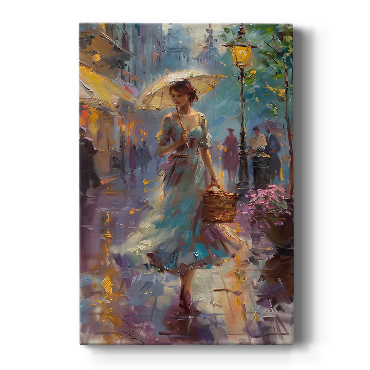 Renditions Gallery Wall Art Paintings for Home Woman walking with Parasol in …