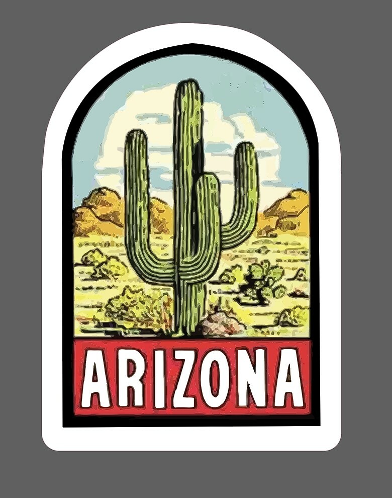Arizona Sticker Desert Cactus Waterproof – Buy Any 4 For $1.75 Each Storewide!
