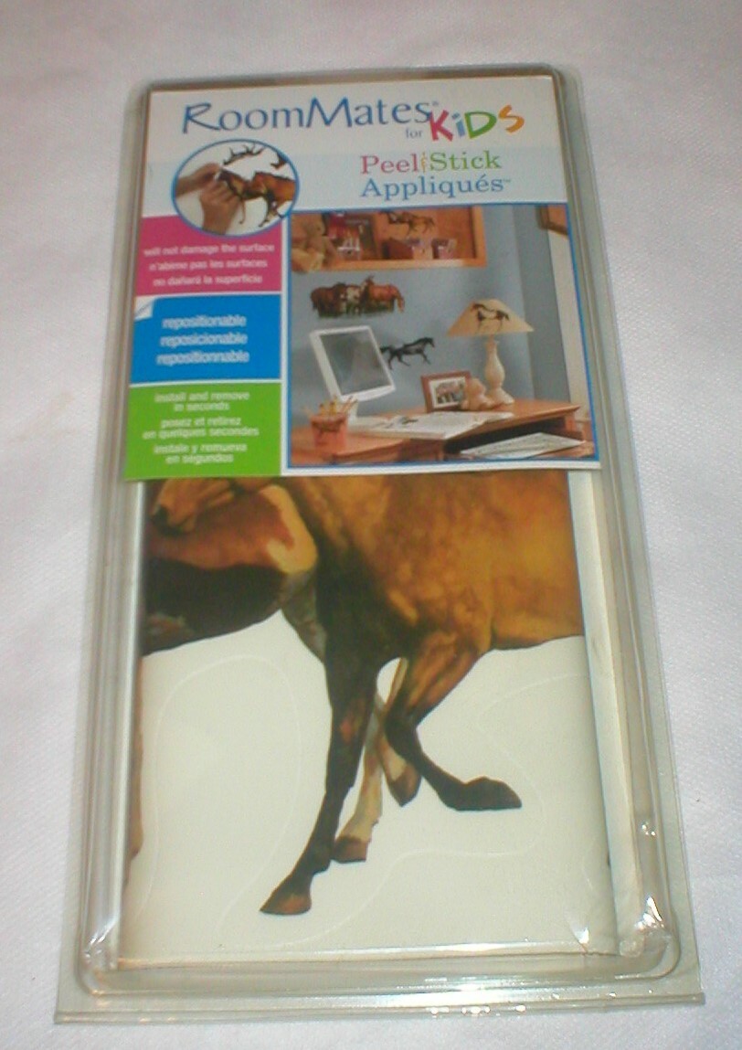 HORSES PEEL & STICK APPLIQUES 20+ ROOM MATES 1 PKG SOLD AS IS AS SHOWN