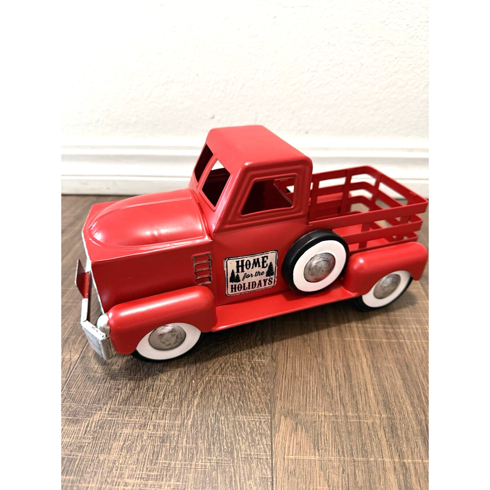 Red Metal Tree Farm Truck Home For The Holidays Seasons Greetings Decor