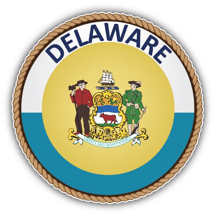 Delaware USA State Seal Car Bumper Sticker Decal