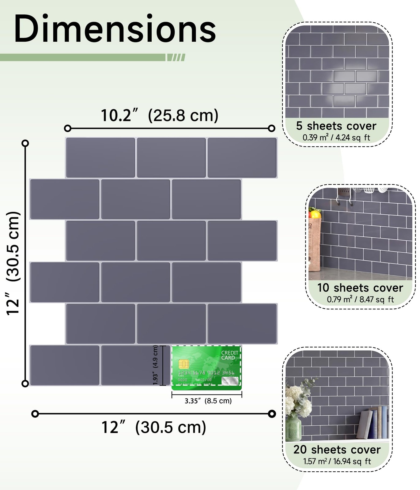 Peel and Stick Backsplash for Kitchen: Adhesive Wall Tiles for Bathroom – Vin…