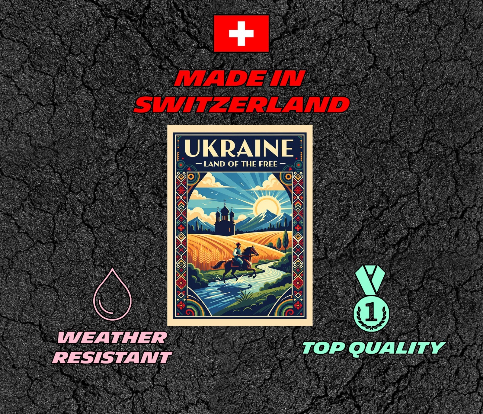 Ukraine Vintage Travel Sticker Die Cut Waterproof Vinyl Souvenir Laptop Decal