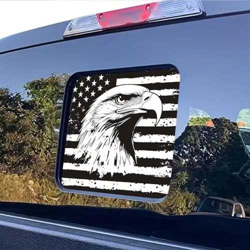Rear Middle Window Decals for Truck, Black White American Flag Black&white Flag