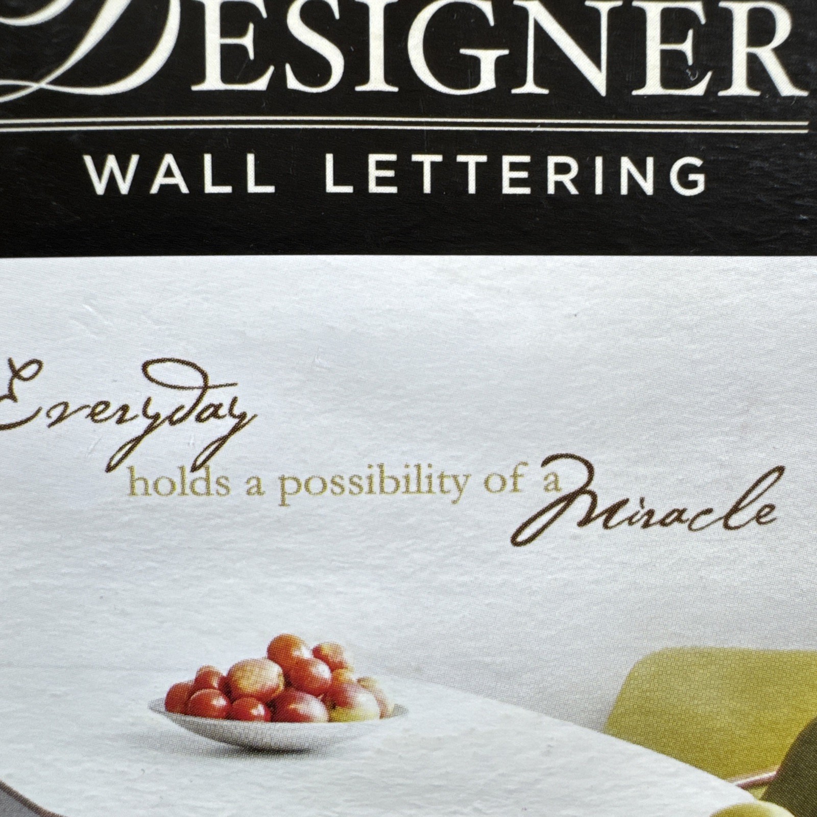 Wall Lettering Designer Vinyl “Everyday Holds A Possibility Of A Miracle” 2-Pk