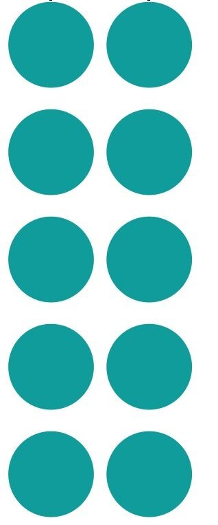 1.5" Turquoise Blue Round Dots Stickers Color Coding Inventory 1.5 Inch Dot
