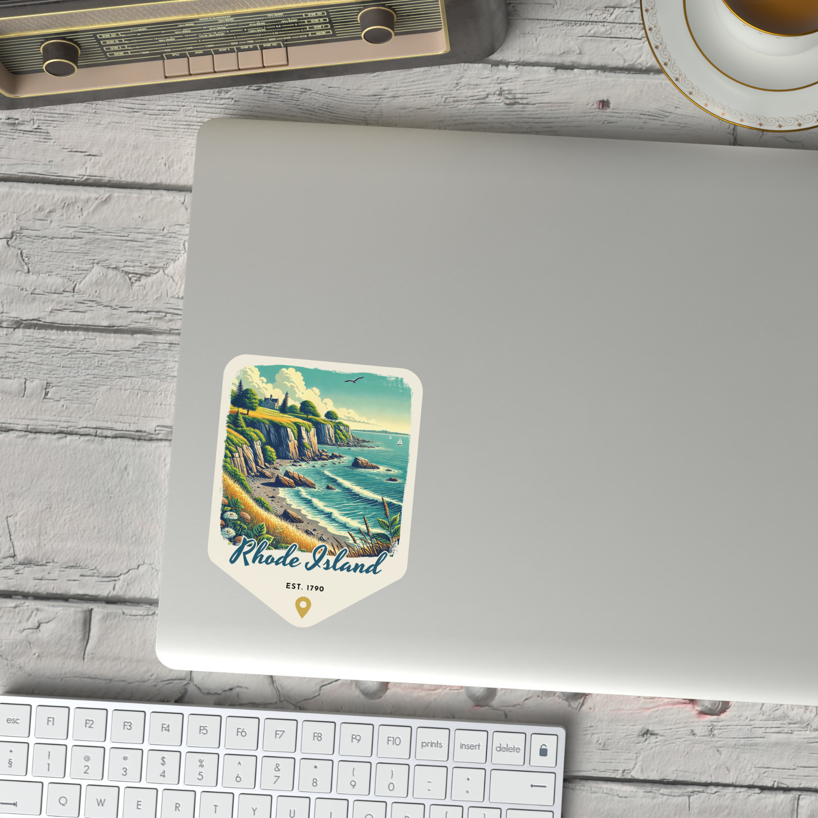 Rhode Island Retro State Sticker Travel Vinyl Decal for Laptop Water Bottle Car