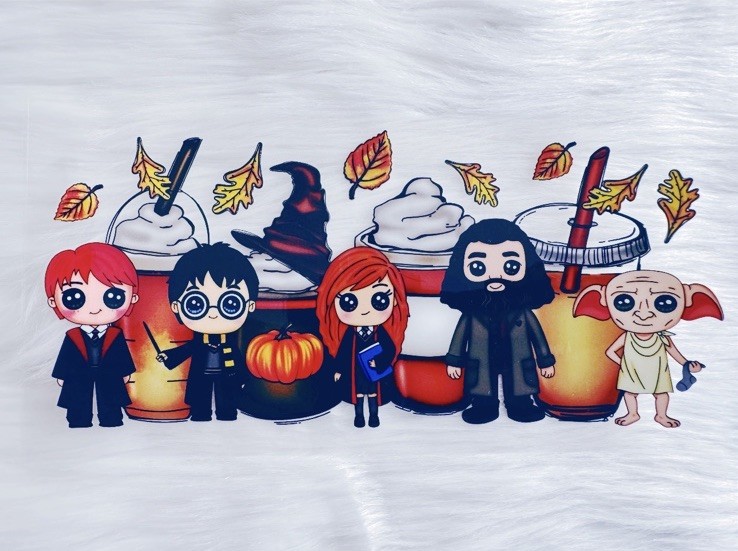 Harry Potter UV DTF Cup Wraps for 16 oz Glass Cups, 4 Sheets Transfers Halloween