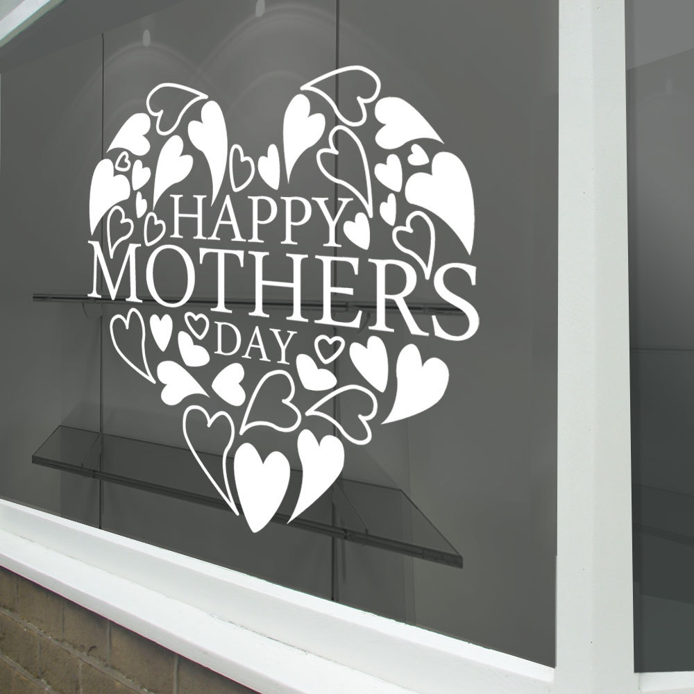 Happy Mothers Day Wall & Window Stickers Mother Decals Shop Window Display A336