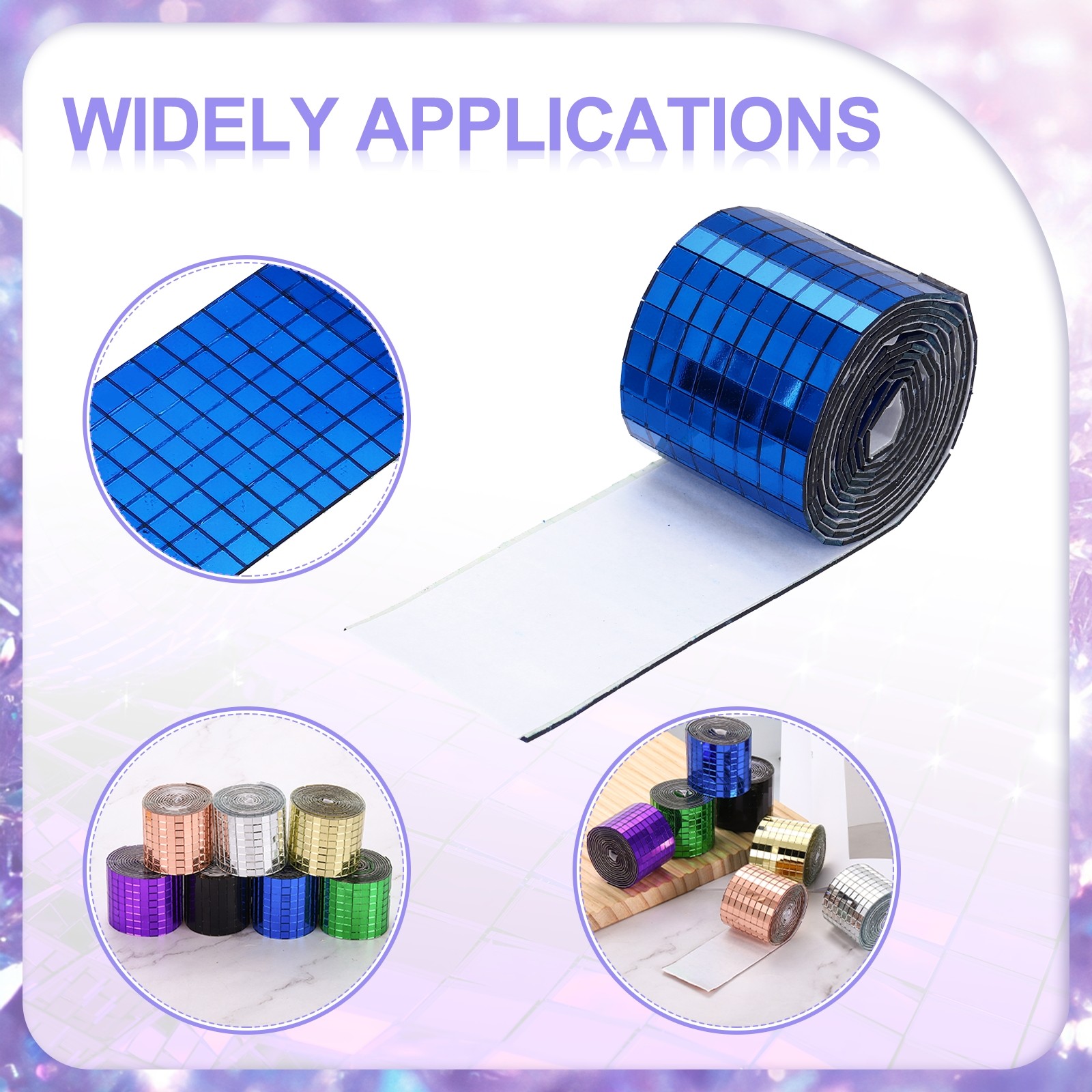 3200 Pieces Adhesive Mosaic Tiles 5 x 5 mm Disco Tiles Blue 2 Pcs