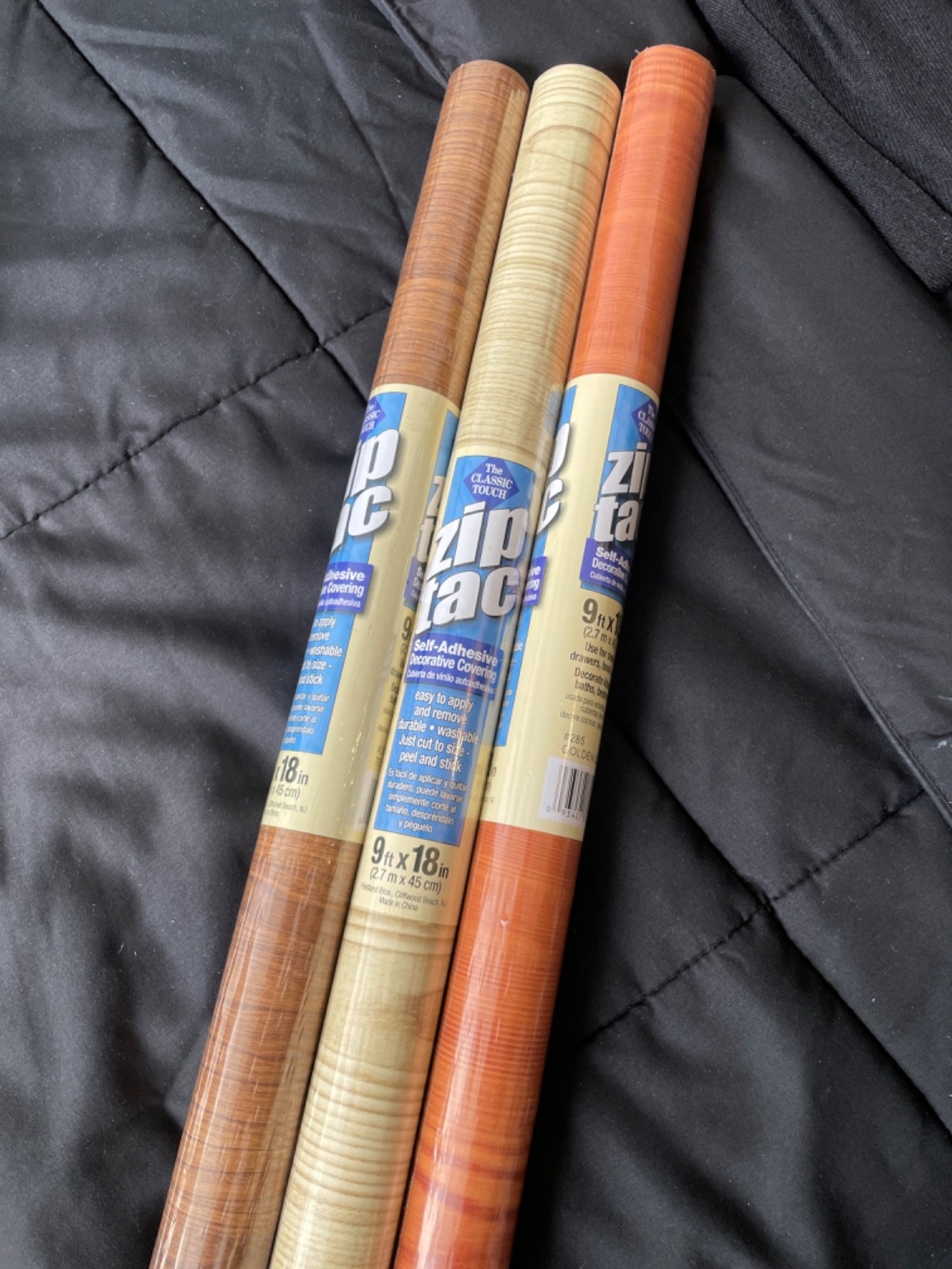 3 Pack Self adhesive Decorative Covering 9ft x 18in wood-like colors