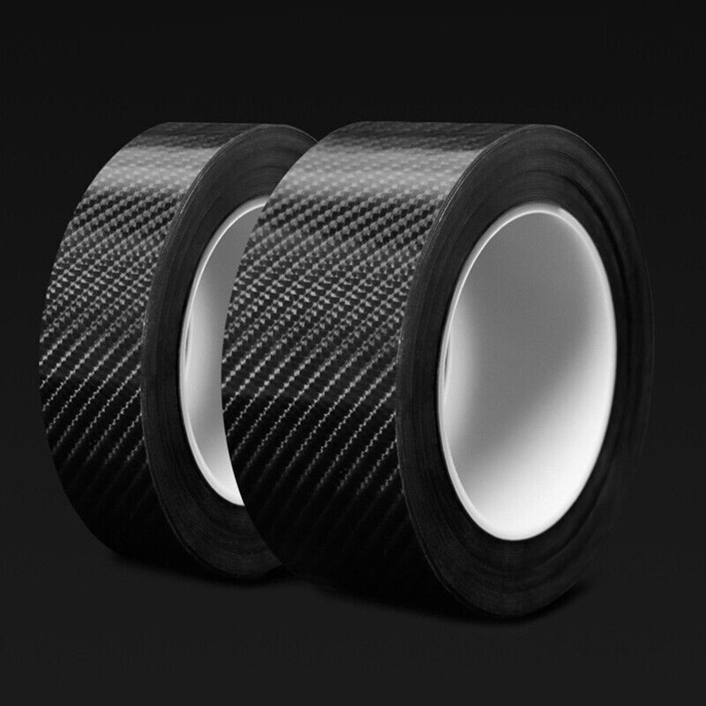 3pcs Carbon Fiber Car Stickers Door Sill Anti-Scratch Tape DIY Protection Film