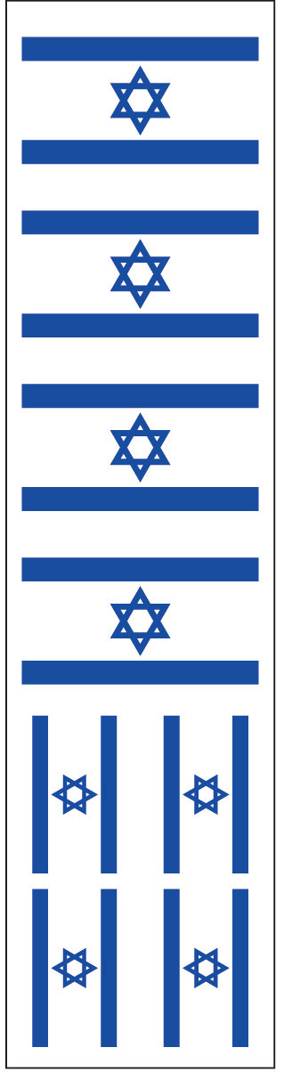 40 Removable Stickers: Israeli Flag, Israel Party Favors, Decals