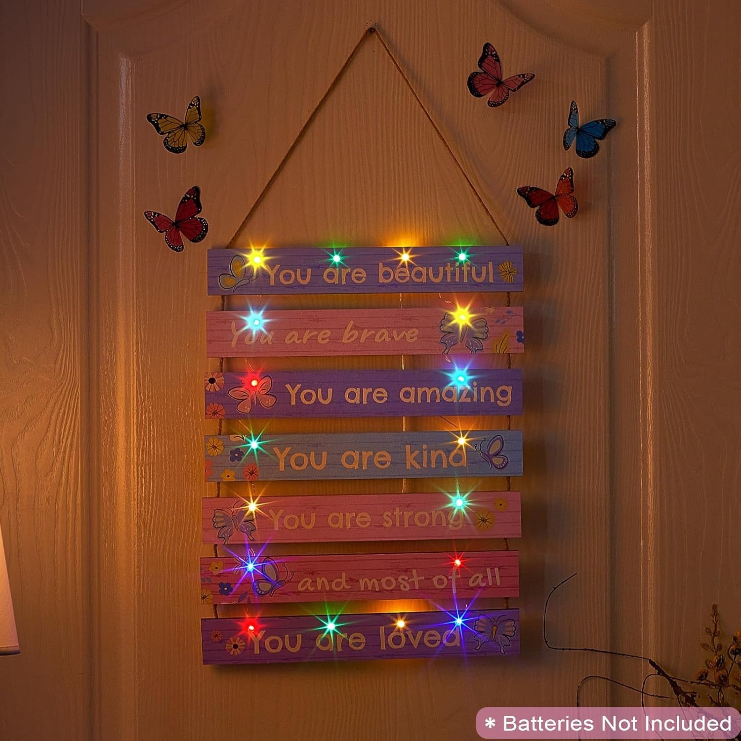 Vibrant Motivational Wall Decor for Kids with Remote-Controlled LED Lights