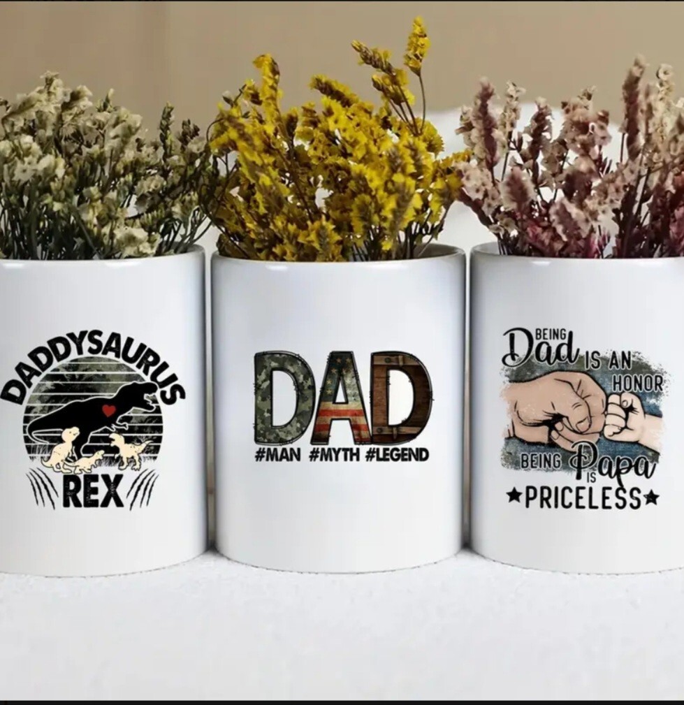 UV DTF Fathers Day Beard Mustache Transfer Sticker Set 12 Decals Appx 2.24 x 2.5