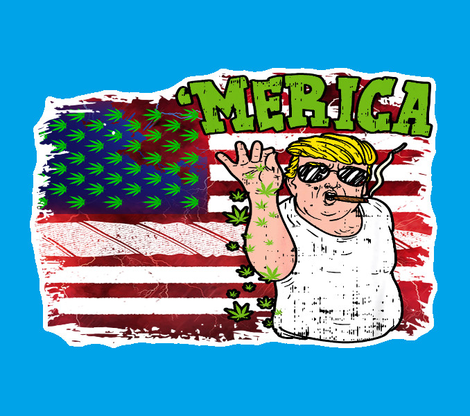 Trump Weed Merica Stoner Vinyl Decal Sticker Weed yeti Stoner Gift 420 Cannabis