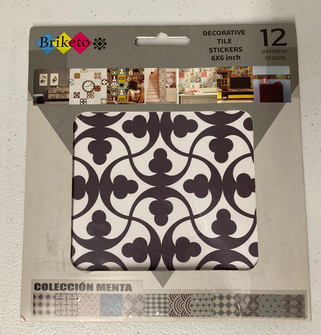 NEW Briketo Decorative Tile Stickers Set 12 Units 6×6" Inch Peel and Stick MENTA