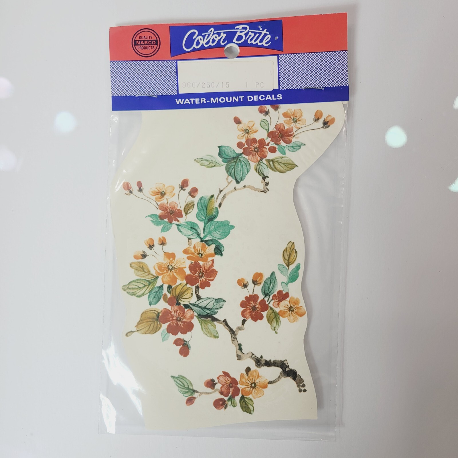 Color Brite Water mount decal floral 1 pc cherry blossom branch 7in