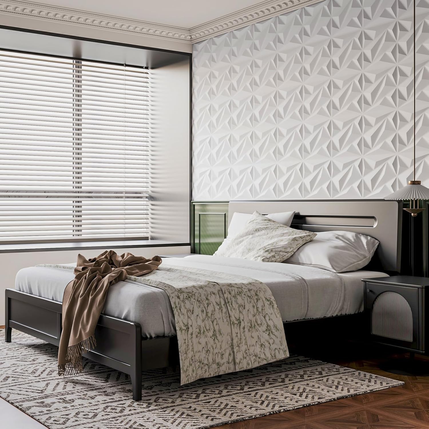 PVC 3D Wall Panels – 33 Pack Stylish Diamond Design for Indoor Use