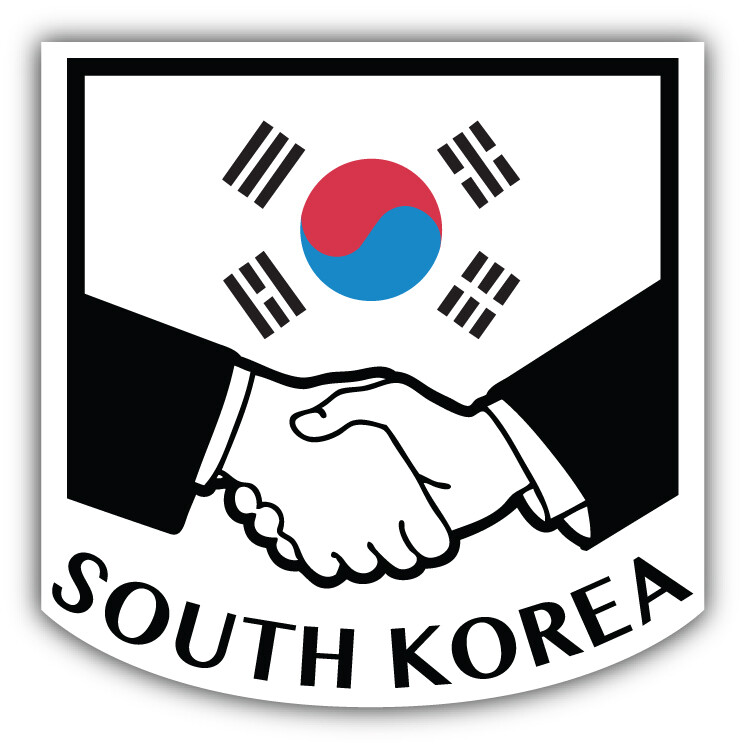 South Korea Flag Handshake Car Bumper Sticker Decal