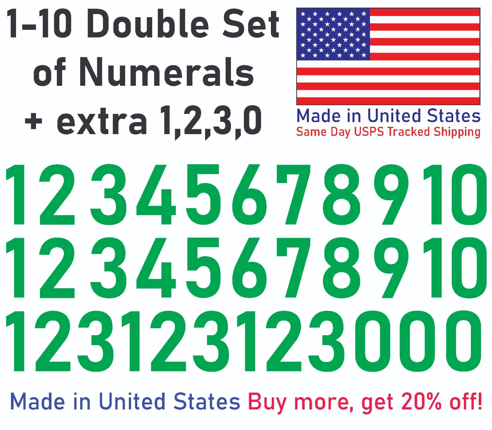 1-10 20+10 Outdoor Vinyl Decal Numbers for Mailbox, Door, Wall, Address, Locker