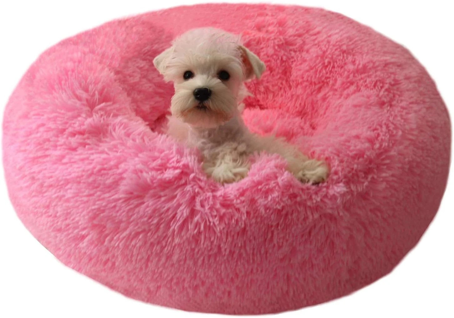 Modern Soft Plush Round Pet Bed for Cats or Small Dogs, Mini Medium Sized Dog Ca