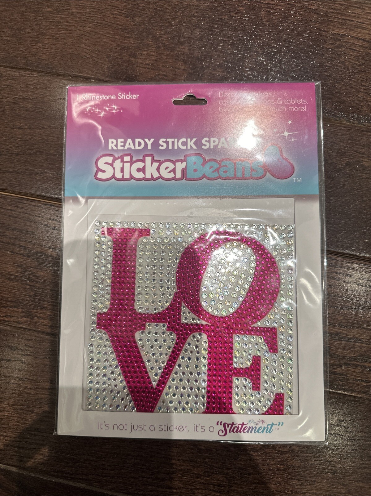 NEW StickerBeans Large LOVE (White/Pink) 5” Sticker