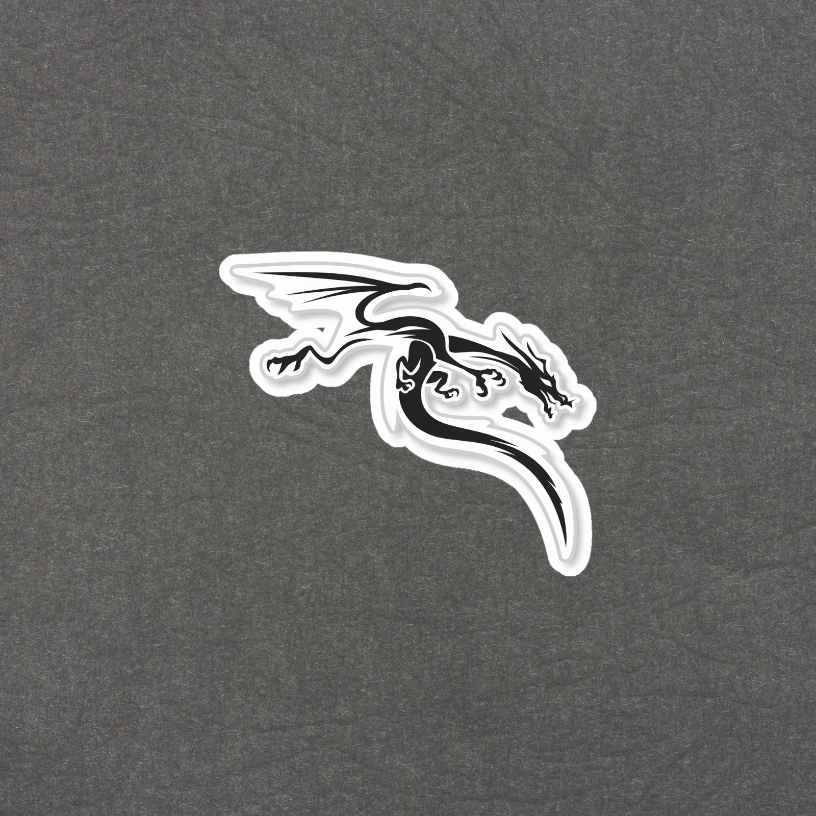 Minimalist Dragon Silhouette Sticker – Fantasy Decal for Laptops & More #4879