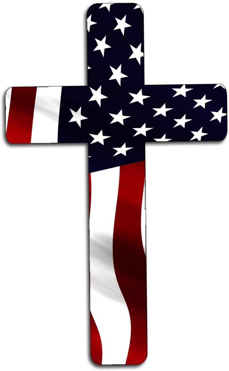 Red White Blue Cross American Flag Decal