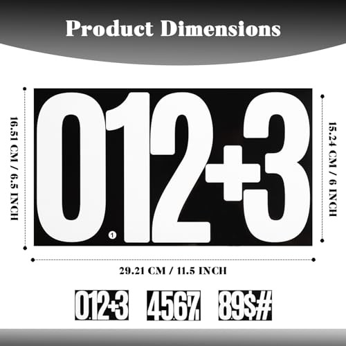 45 Large Number Stickers, 9 Sheets 6 Inches Self-Adhesive Vinyl Letters White