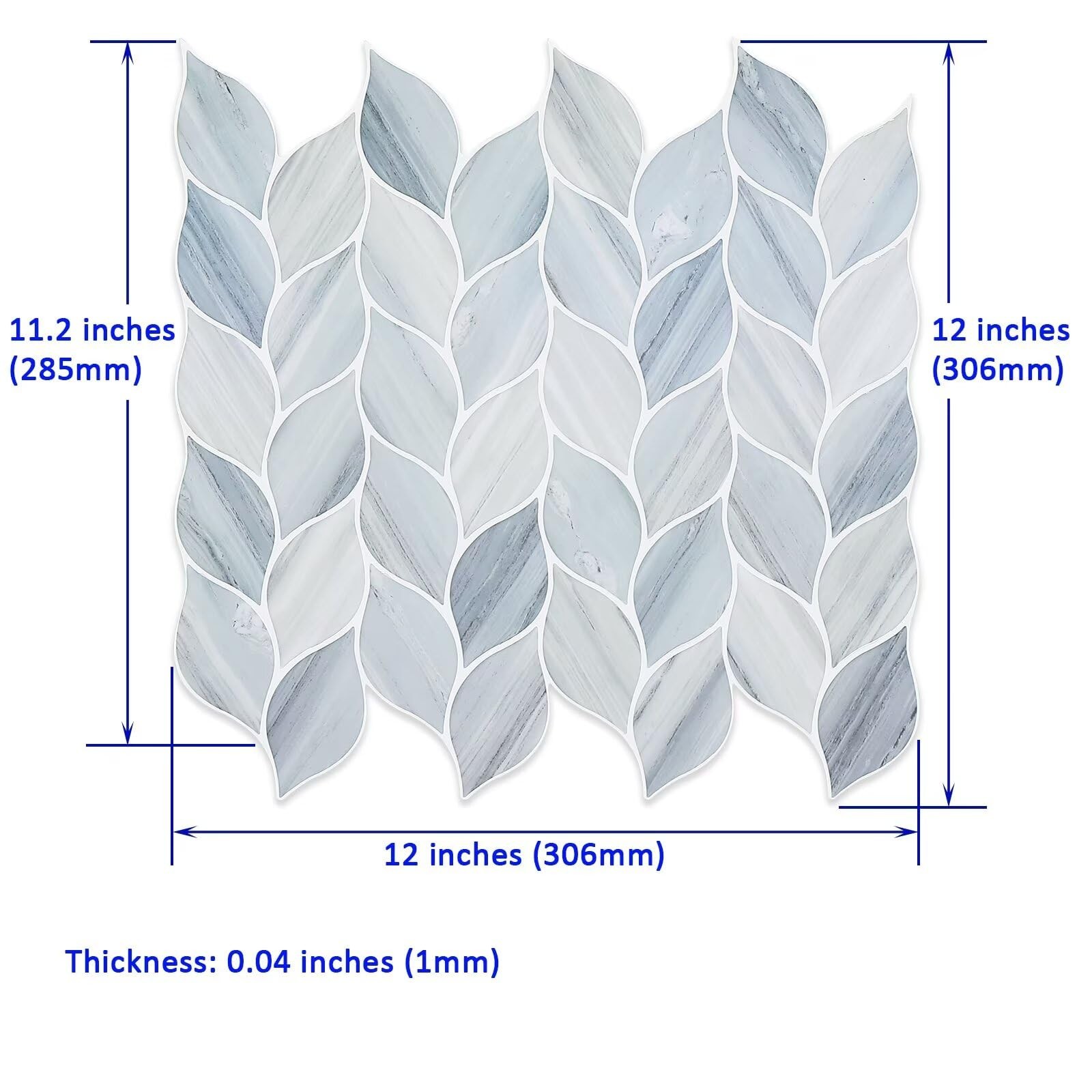 10 Pcs Vinyl Leaf Peel and Stick Tile for Kitchen Backsplash, Premium -Adhesi…