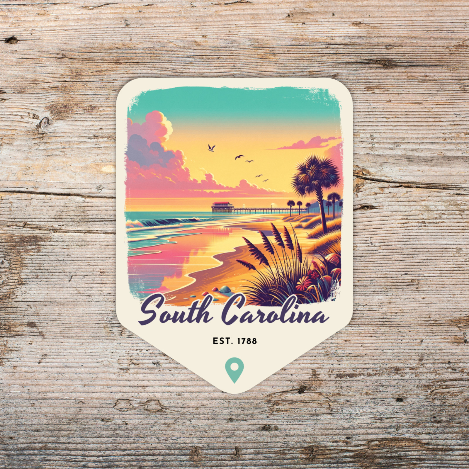 South Carolina Retro State Sticker Travel Vinyl Decal for Laptop Car