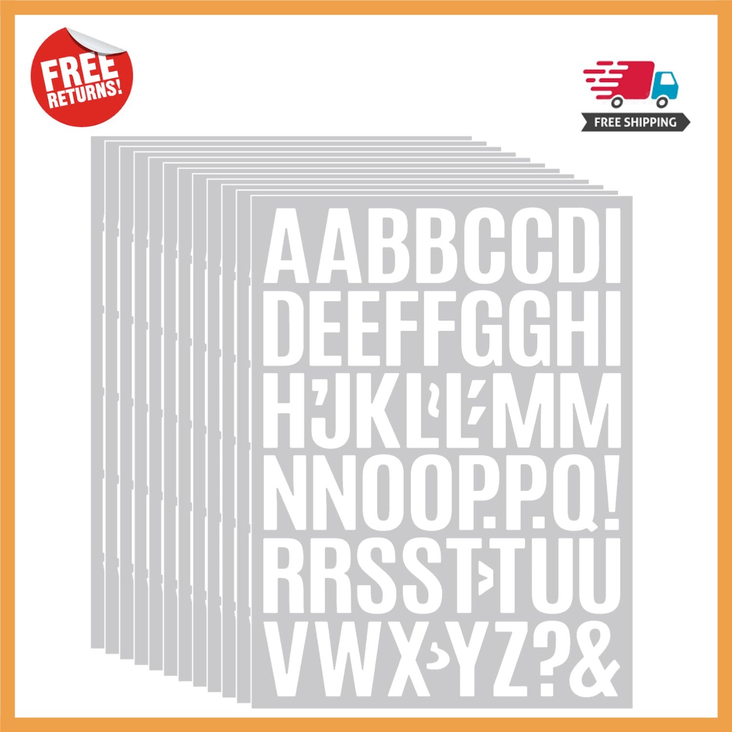 Self-Adhesive 1-Inch White Vinyl Letters – Ideal for Home Signs & DIY Projects