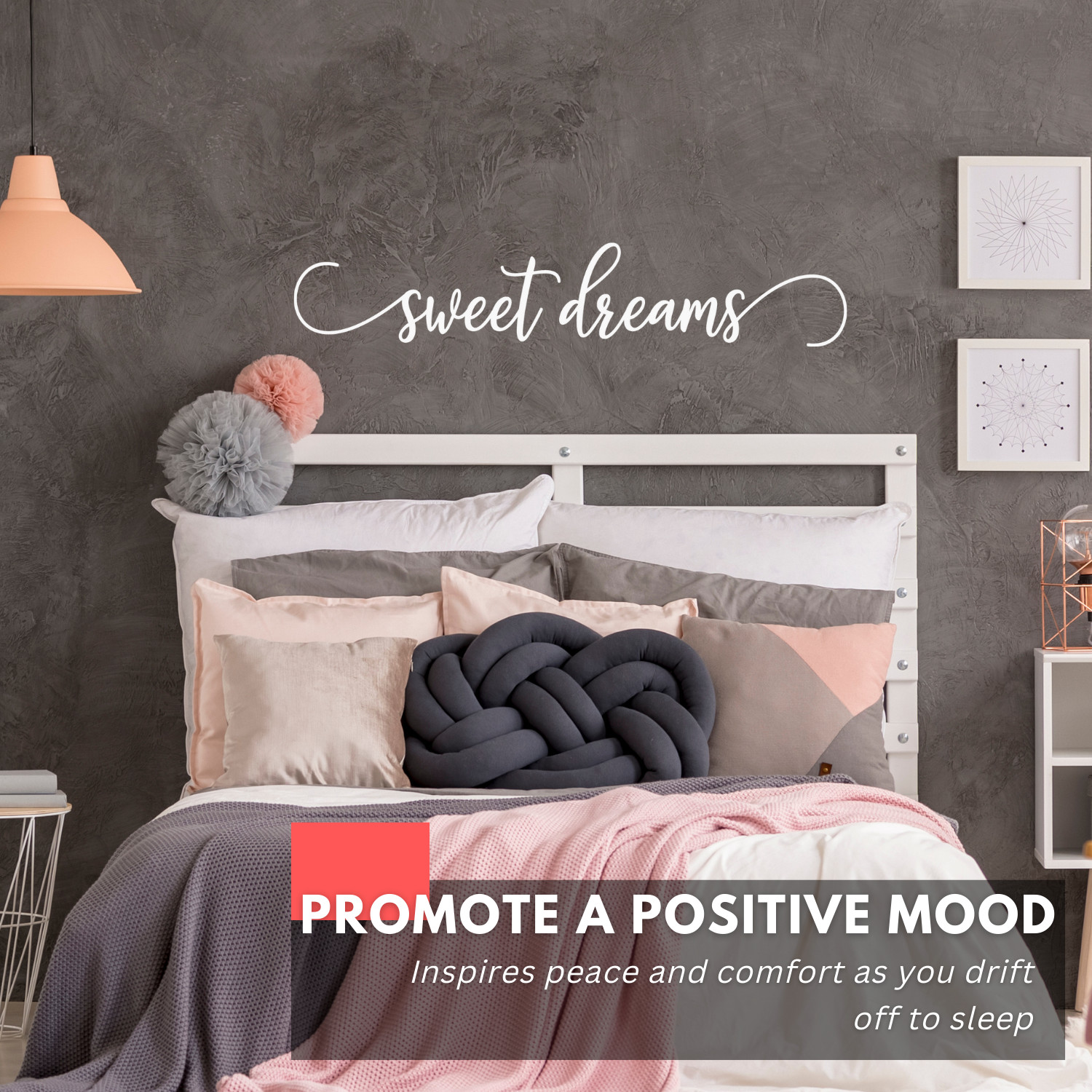 Inspirational Wall Decal Quote – Sweet Dreams – Bedroom Decor for Kids or Adults